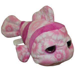 Giftable World Pink White Floral Fish Plush Stuffed Animal Sparkle Toy 10" RARE